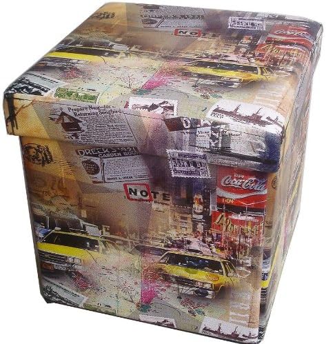 DanDiBo Hocker aus Kunstleder Sitzhocker 2009 Aufbewahrungsbox 40 cm Sitzwürfel Truhe Korb