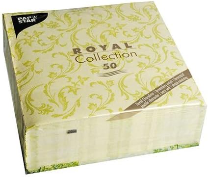 250 Servietten "ROYAL Collection" 1/4-Falz 40 cm x 40 cm limonengrün "Damascato" 85000 Papstar Premi