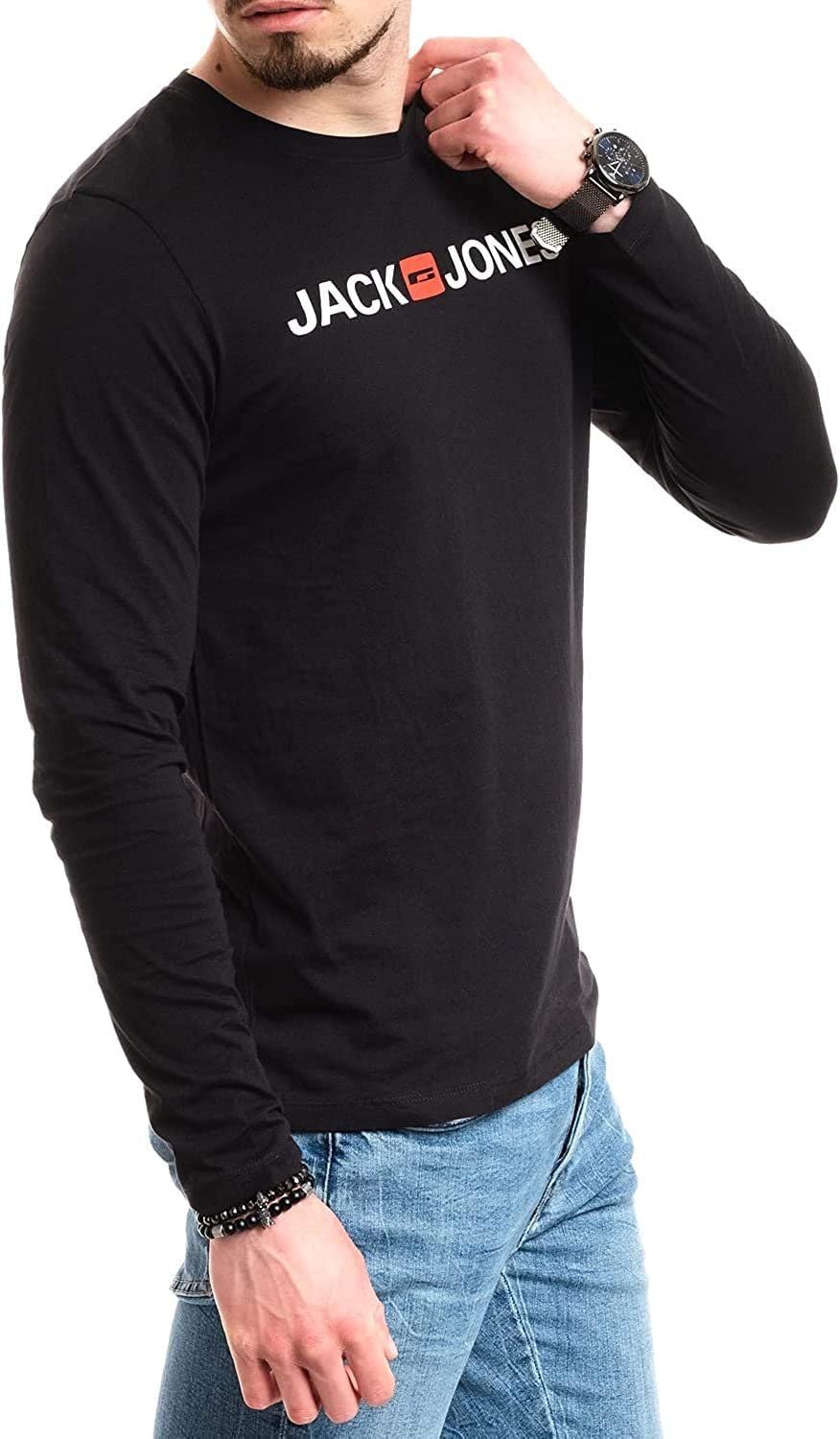 Jack & Jones Herren Langarmshirt aus Baumwolle – Longsleeve Männer – T-Shirt mit Langen Ärmeln aus B