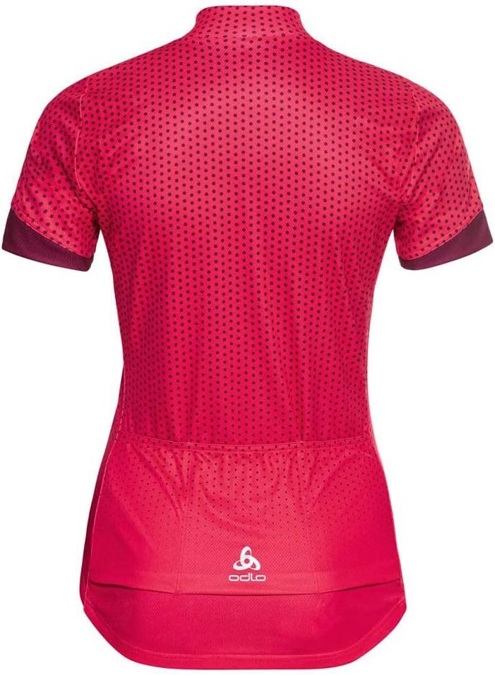 Odlo Damen Essentials_411951 Radtrikot mit Reissverschluss (1er Pack) S Paradise Pink - Raspberry Fu