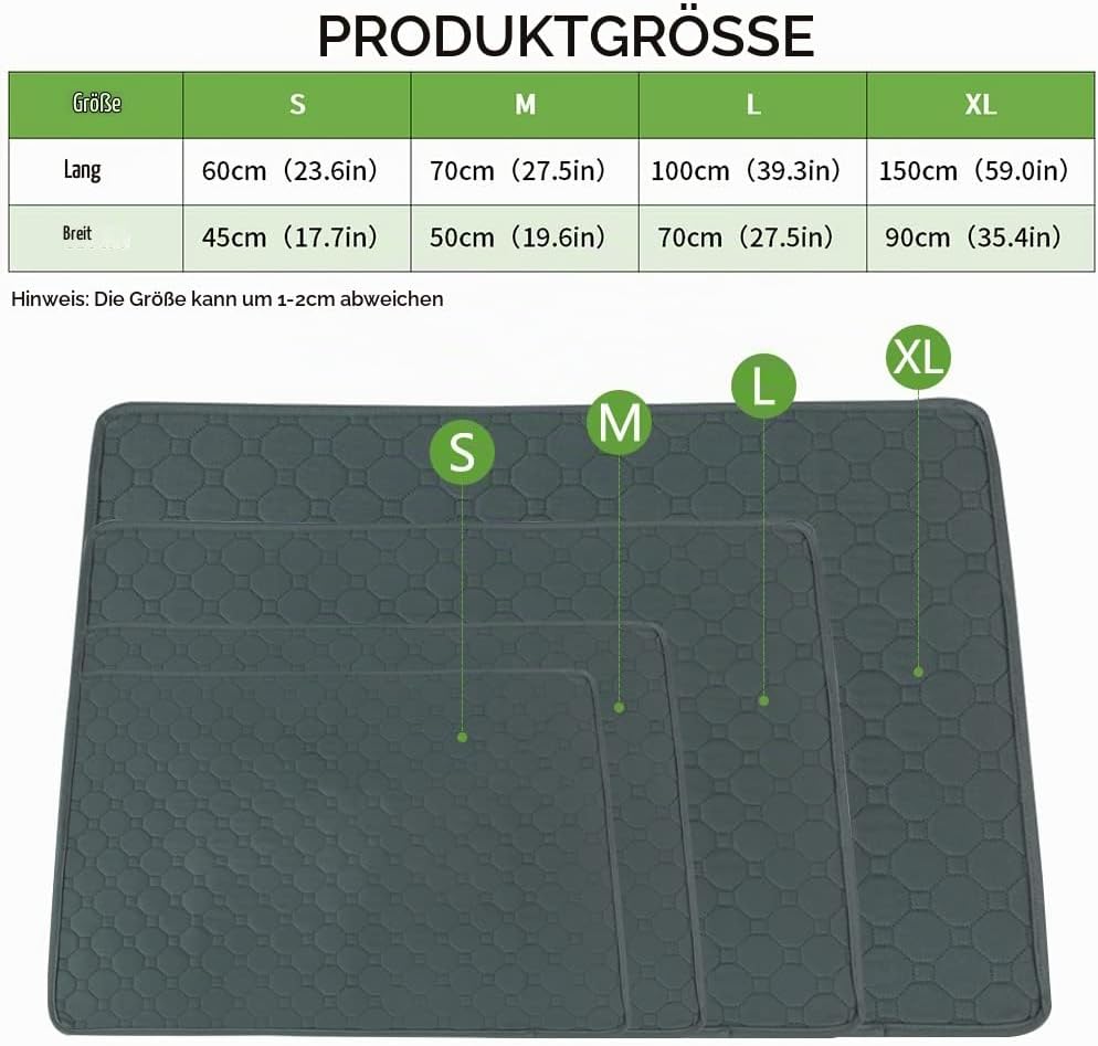 Trainingsunterlagen Welpen,Waschbar Haustier-Urinunterlage,Schnell Absorbierend Hunde Matte,Wiederve