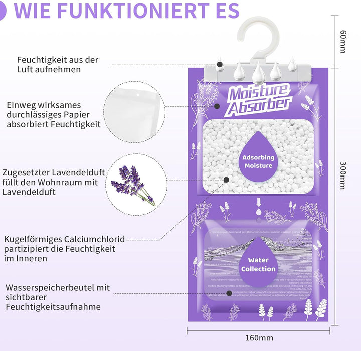 20x230G Hänge Luftentfeuchter mit Duft, Kleiderschrank Feuchtigkeitsabsorber für Keller, Schlafzimme