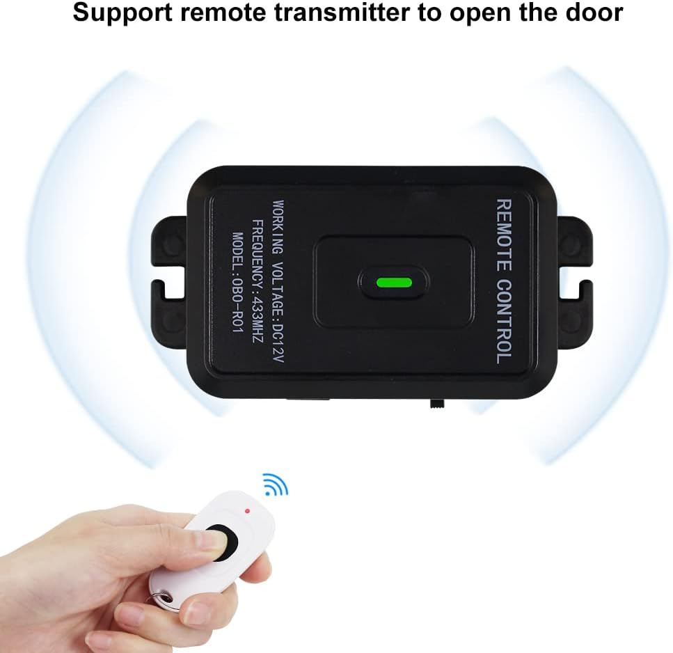 FUSYTULY 433MHz Wireless Access Control Kit Alarm System Fernbedienung Entriegeln + Netzteil + Tür E