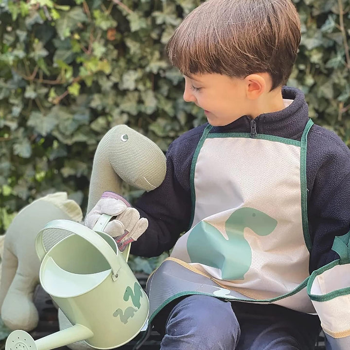 Krause & Sohn Schürze für Kinder inkl. Gartenwerkzeug 6-tlg. Gärtner-Set Hobbyschürze mit Dino-Motiv