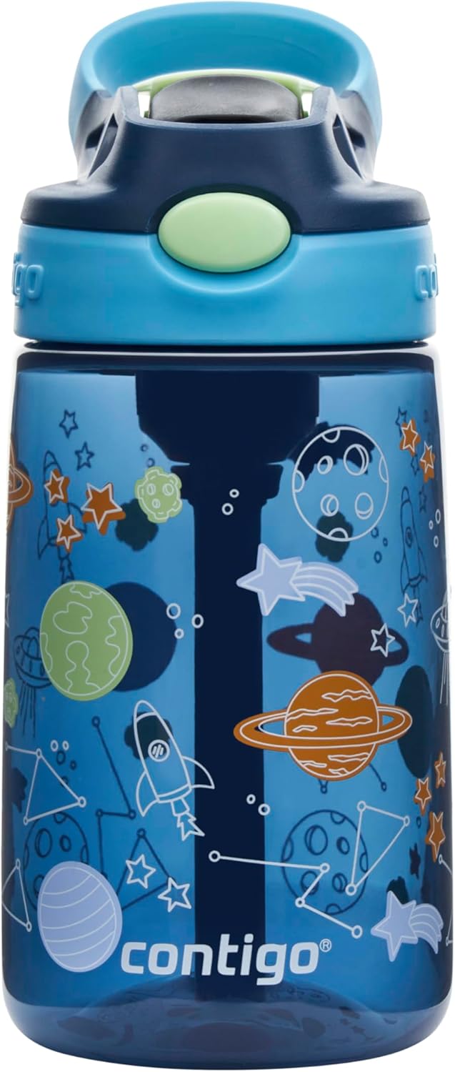 Contigo Kinder Trinkflasche Easy Clean Autospout mit Strohhalm, BPA-freie robuste Wasserflasche, 100