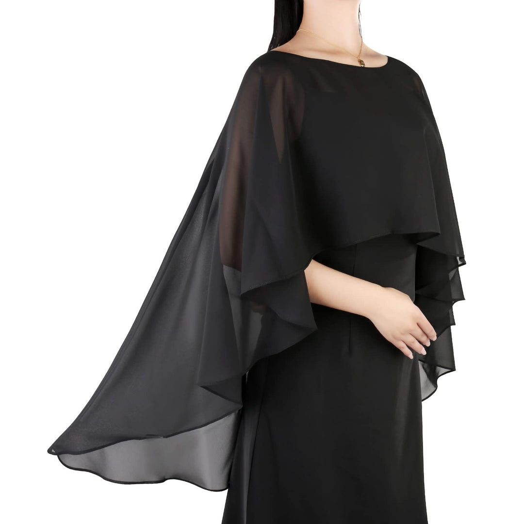 Ladiery Sheer Chiffon Capes Weiche Capelets für Frauen, leichte Tücher und Wraps für Abendpartykleid