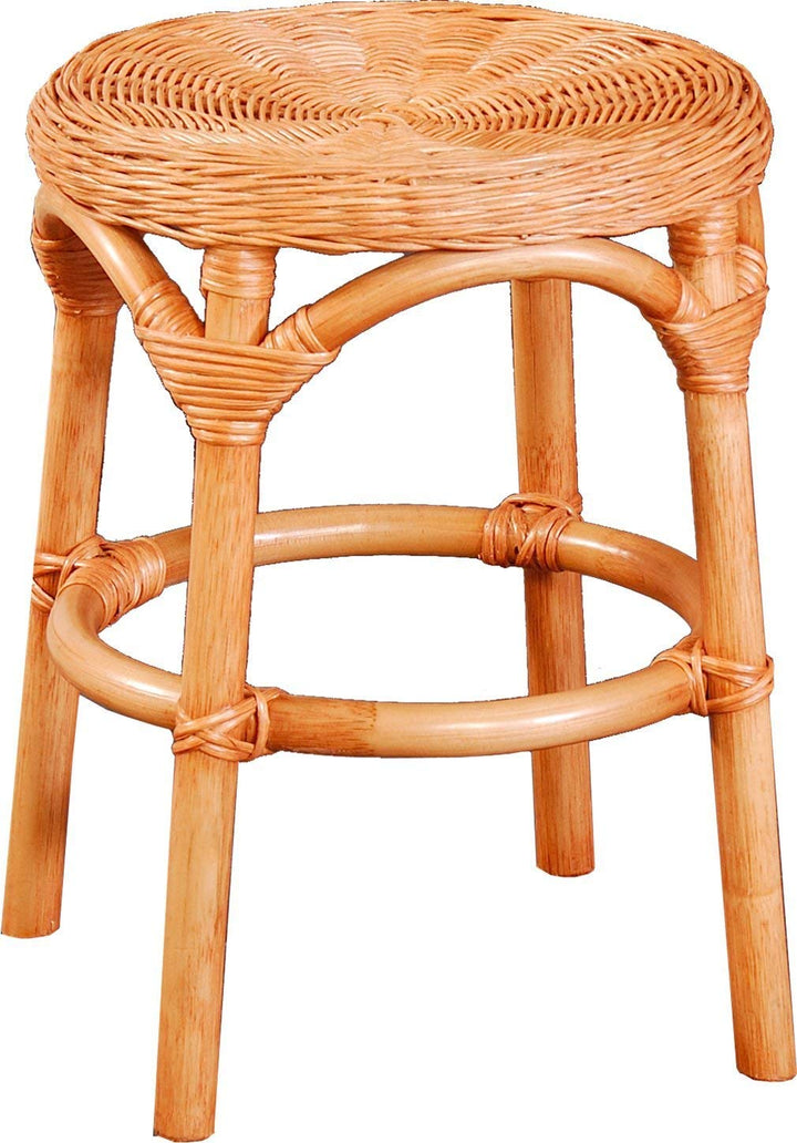 Hocker aus natürlichem Rattan/Rattanhocker Rund/Beistell-Hocker/Schemel Bad (Apricot), Apricot