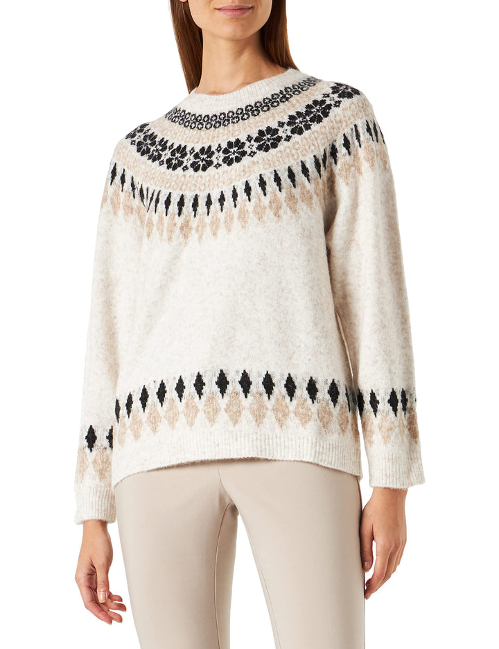 Cream Damen Women's Sweater Knitted, Langärmlig, mit Rundhalsausschnitt Pullover S Oat Melange, S Oa