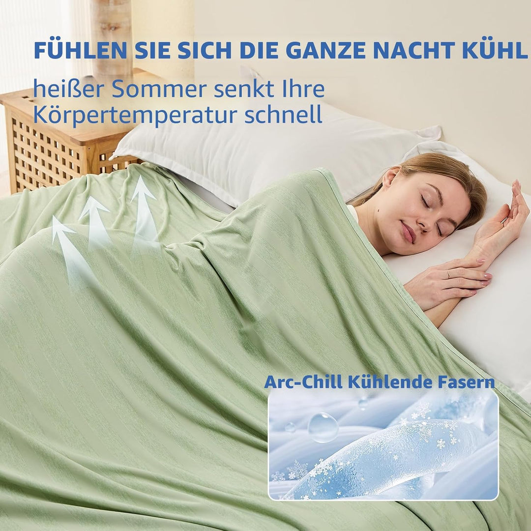 EMME Kühldecke Kühlende Decke, Arc-Chill Q-Max>0,5, 152 x 203 cm, 2 in 1 Doppelseitige Dünne Sommerd