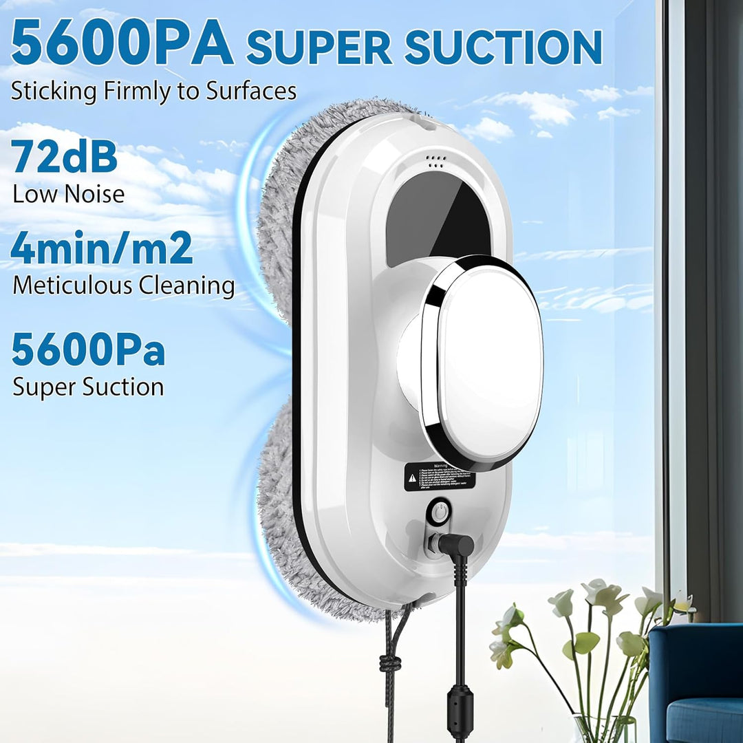 Fensterputzroboter, 5600Pa Elektrischer Fensterreiniger, Fensterroboter mit Fernbedienung und Kanten