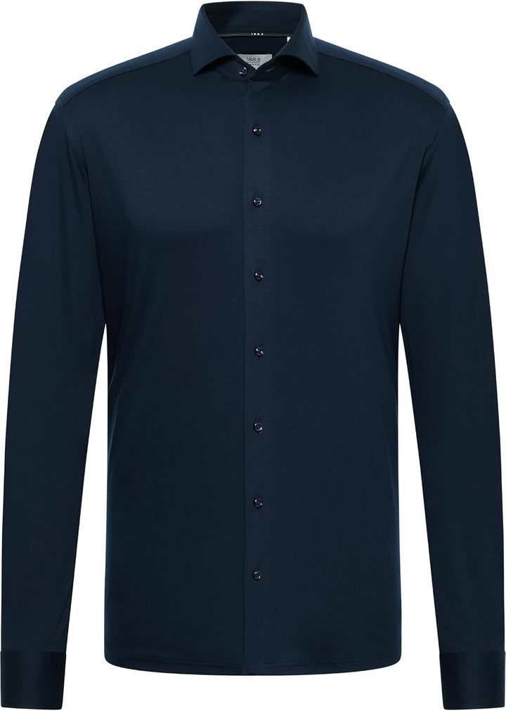 ETERNA Male Jersey Shirt unifarben MODERN FIT 40 Dunkelblau, 40 Dunkelblau