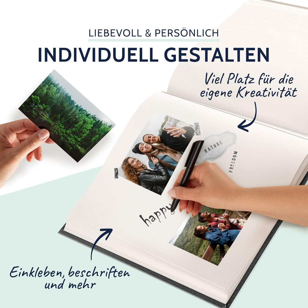 goldbuch 31 660 Fotoalbum Summertime Anthrazit, Fotobuch 30 x 31 x 6 cm, Foto Album 100 weisse Seite