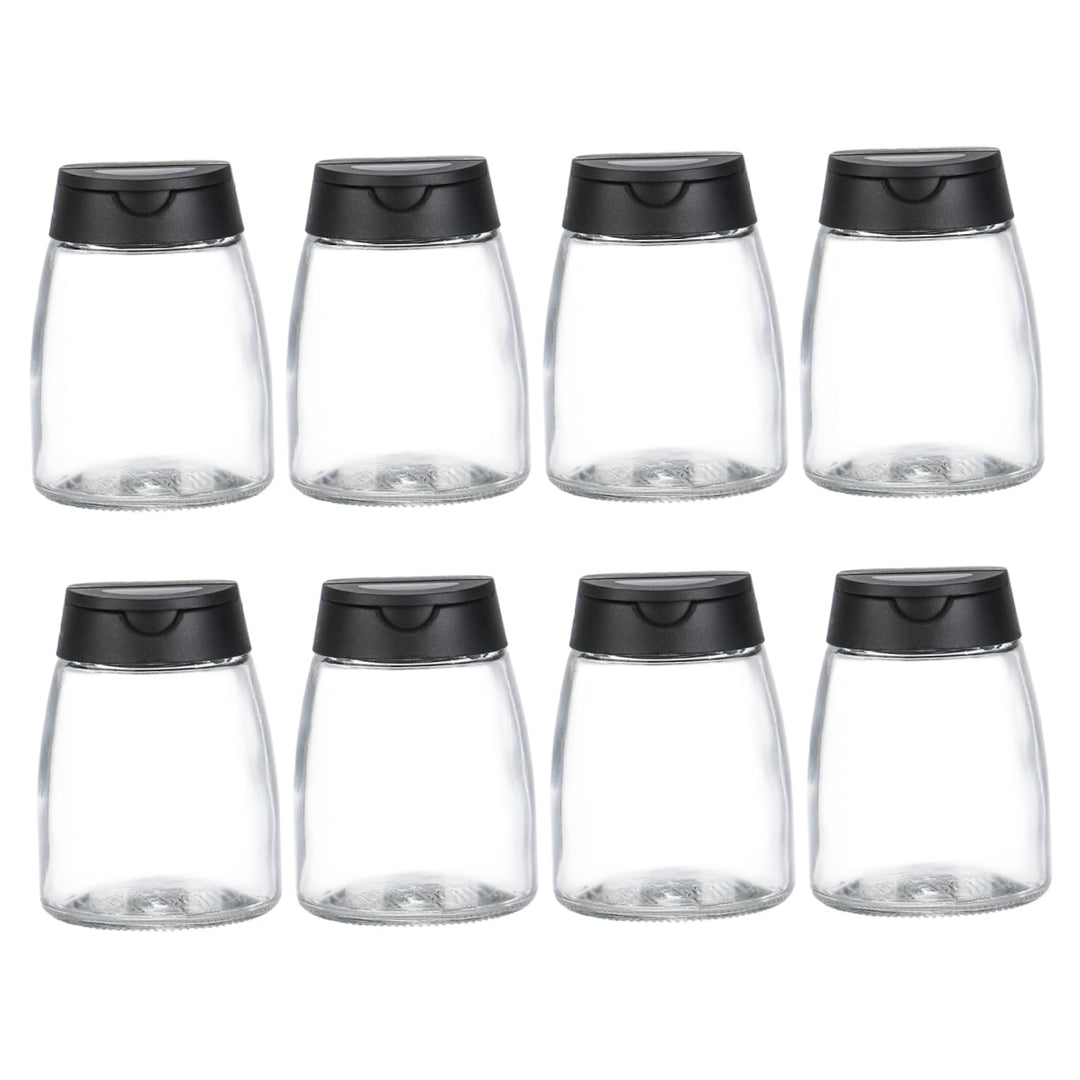 8 Stück Glas-Gewürzgläser, Doppeldeckel, Gewürzstreuer, Klarglas-Gewürzbehälter für Küche, Restauran