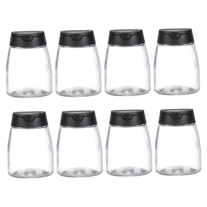 8 Stück Glas-Gewürzgläser, Doppeldeckel, Gewürzstreuer, Klarglas-Gewürzbehälter für Küche, Restauran