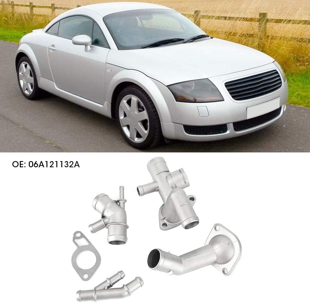 Kühlmittelflansch Kit, 4 Teile/satz Aluminium Motor Kühlmittelschlauch Flansch Kit Fit Für Mk4 1,8 T