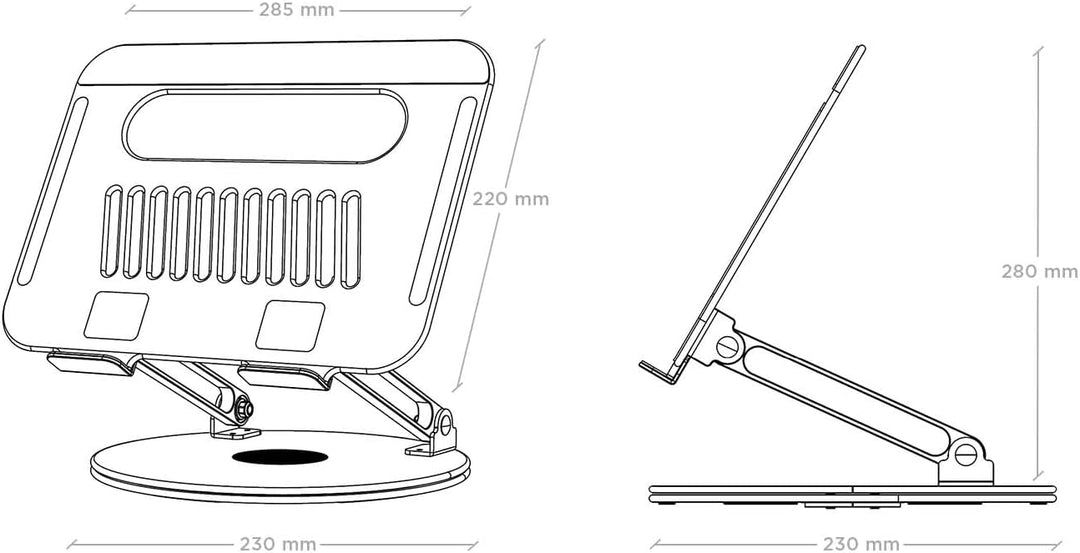 AISENS XL-Tischhalterung, drehbar, verstellbar, für Tablet 10/17 Zoll, silberfarben