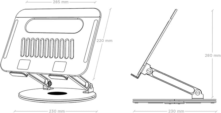 AISENS XL-Tischhalterung, drehbar, verstellbar, für Tablet 10/17 Zoll, silberfarben