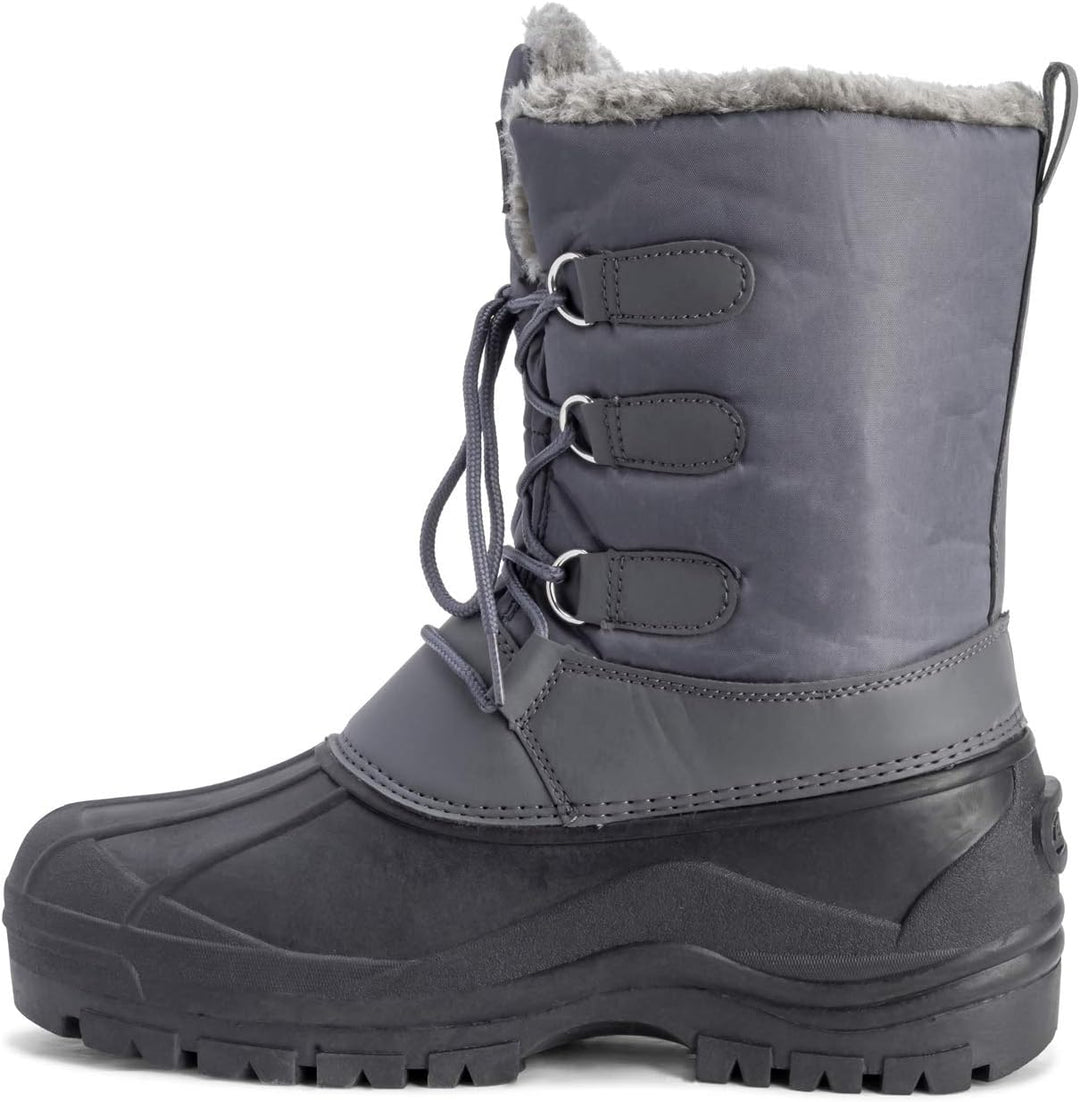 Polar Herren Dreck Schnüren Short Nylon Winter Schnee Regen Schnüren Wasserdicht Duck Stiefels, Grau