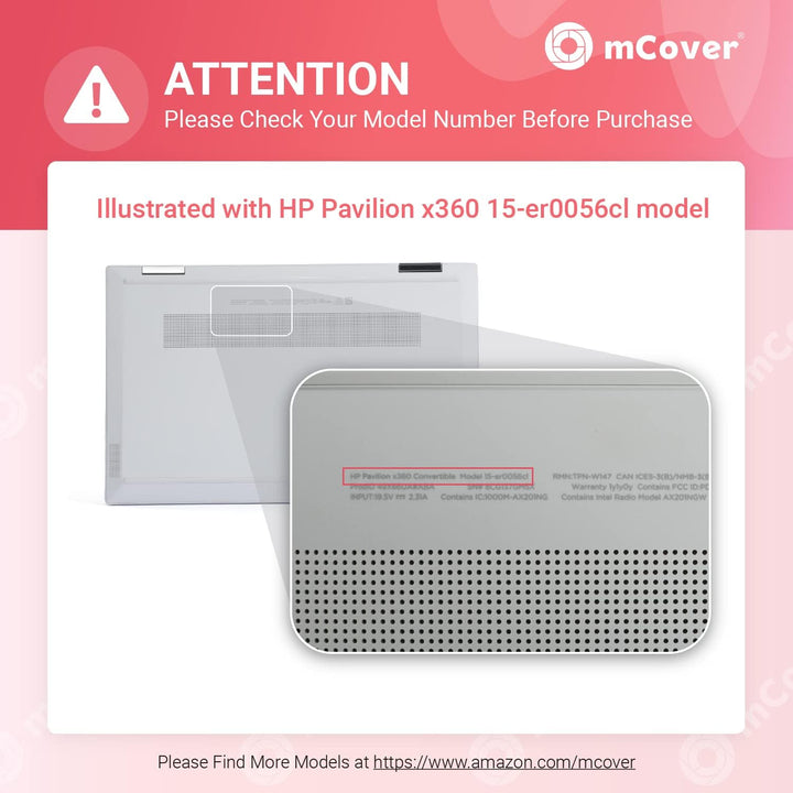 mCover Hartschalen-Schutzhülle, nur kompatibel mit HP Pavilion x360 15-ERxxxxxx Serie 2021 - 2022, 1