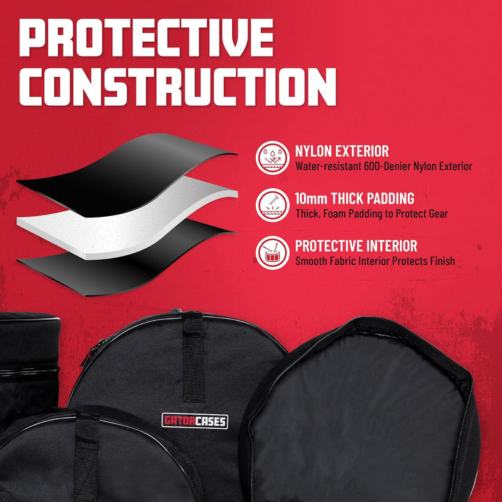 GATOR Cases Kompletter Satz für Fusionstrommel-Kit + Tom 14" x 12". 14 "x 12" Fusion + Tom-Akku Komp