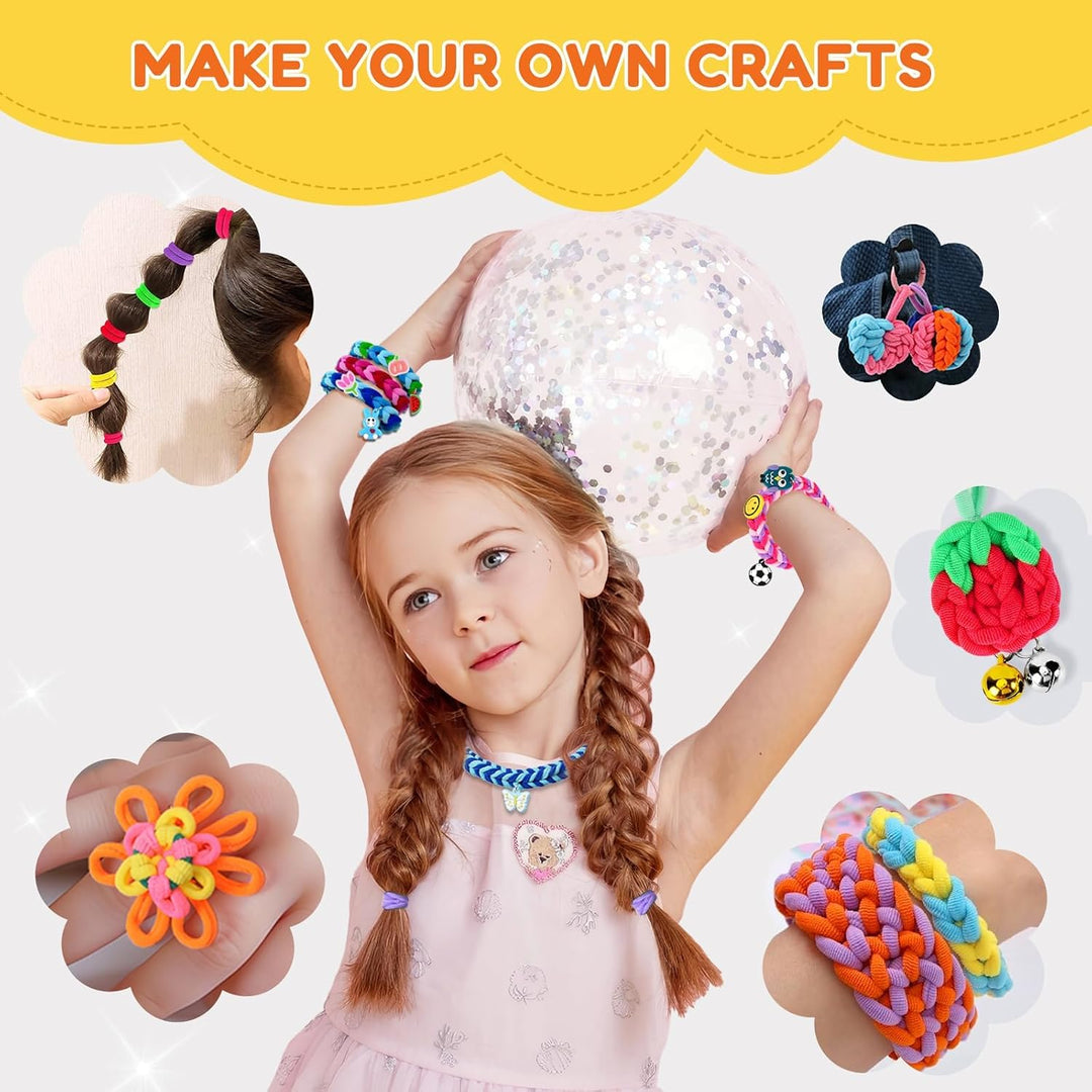 FunzBo Loom Bänder Set für Kinder 1000pcs 2025 Upgraded Soft Loom Bänder Haargummis Mädchen Armbände