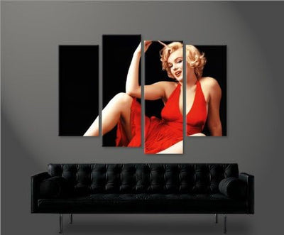 islandburner Bild Bilder auf Leinwand Marilyn Monroe V12 4er XXL Poster Leinwandbild Wandbild Dekoar