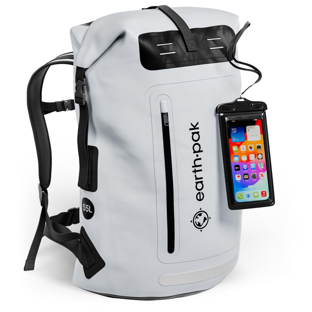 Earth Pak wasserdichter Rucksack – 35L / 55L Waterproof Backpack mit leistungsstarkem Rolltop Rollve