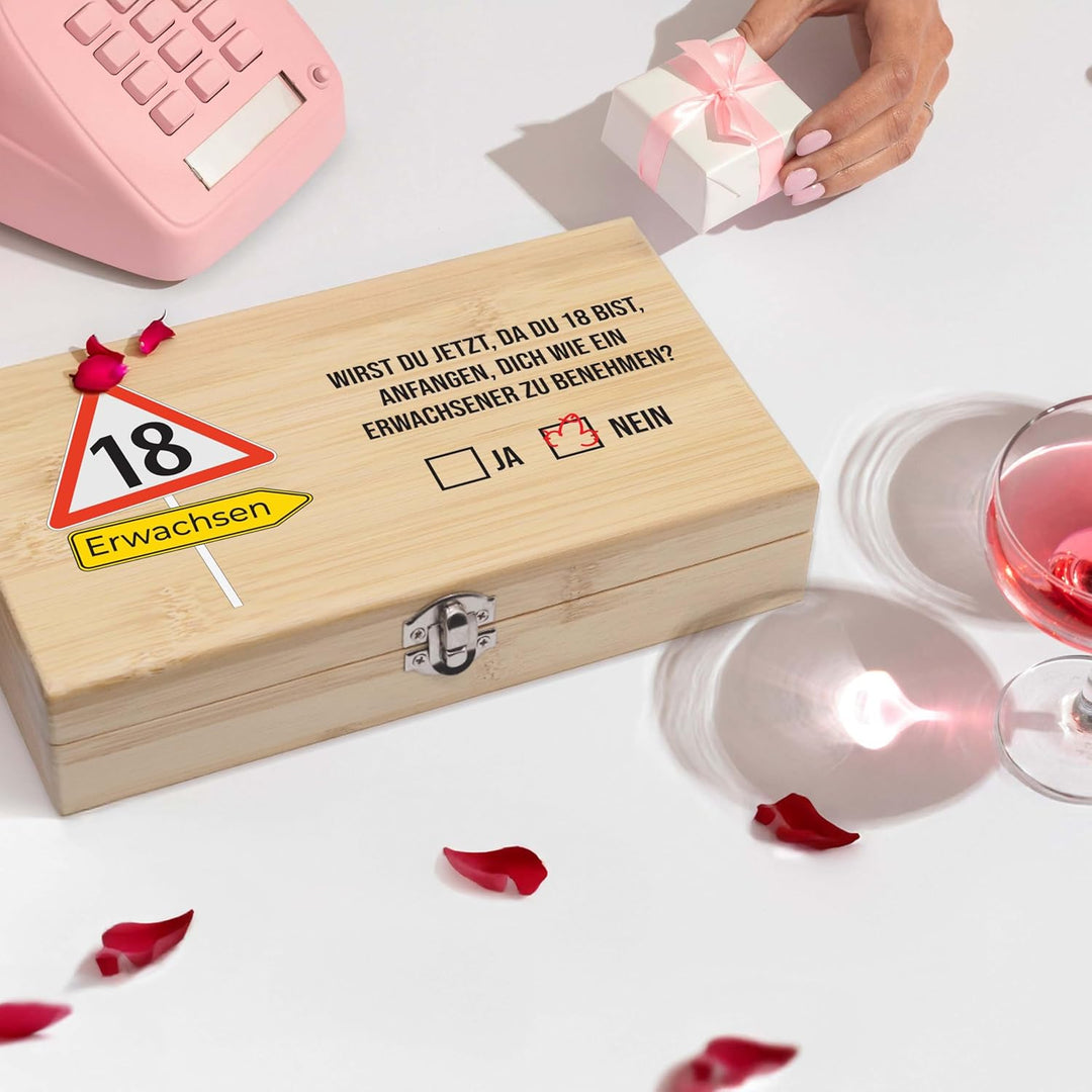 LAUBLUST Weinöffner Set als Geschenk zum 18. Geburtstag - 5er Weinzubehörset zur Volljährigkeit als