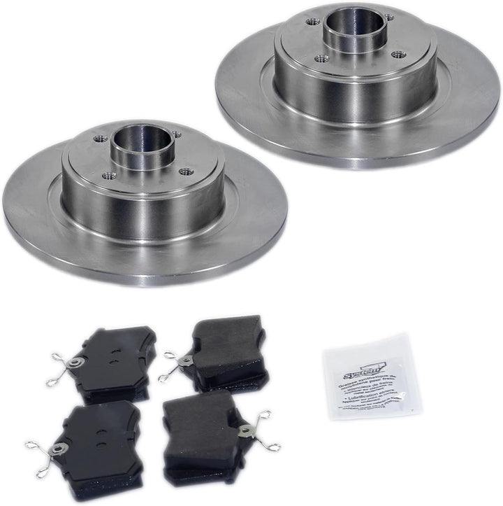 Bremsenset Hinterachse inkl. Bremsscheiben Ø 268 mm Voll + Bremsbeläge Hinten + Radlagersatz