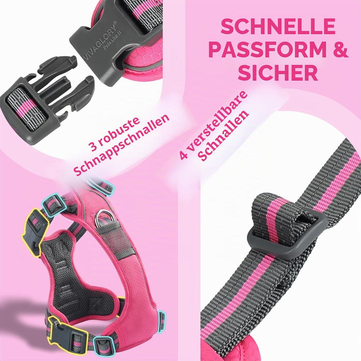 VIVAGLORY Easewalk Hundegeschirr, Anti Zug Hundegeschirr für Training &amp; Spazieren, Anti Zieh Geschir