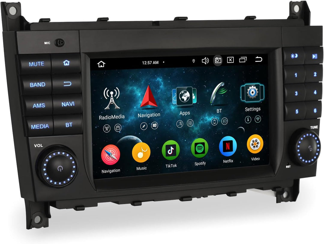 Erisin Android 11 Autoradio Mit GPS Navi für Mercedes Benz C-Klasse W203 CLC Klasse W203 C180 CLK Kl