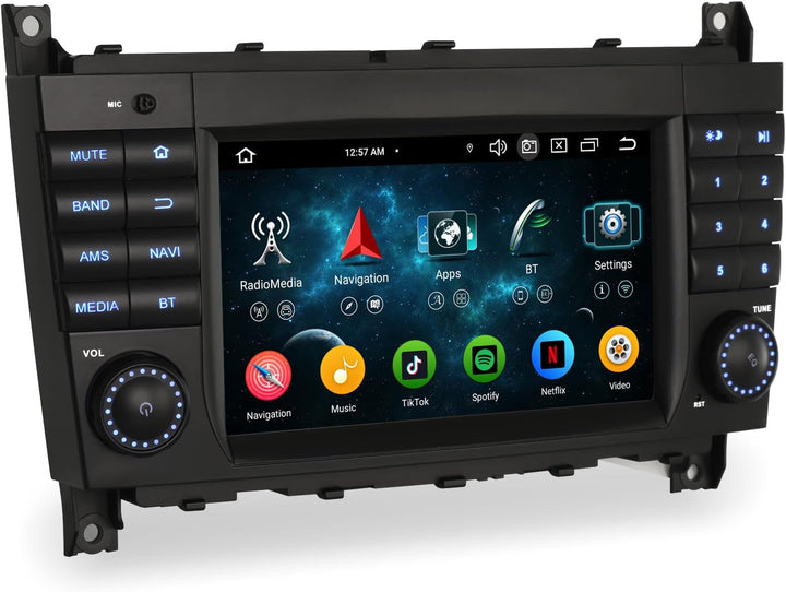 Erisin Android 11 Autoradio Mit GPS Navi für Mercedes Benz C-Klasse W203 CLC Klasse W203 C180 CLK Kl