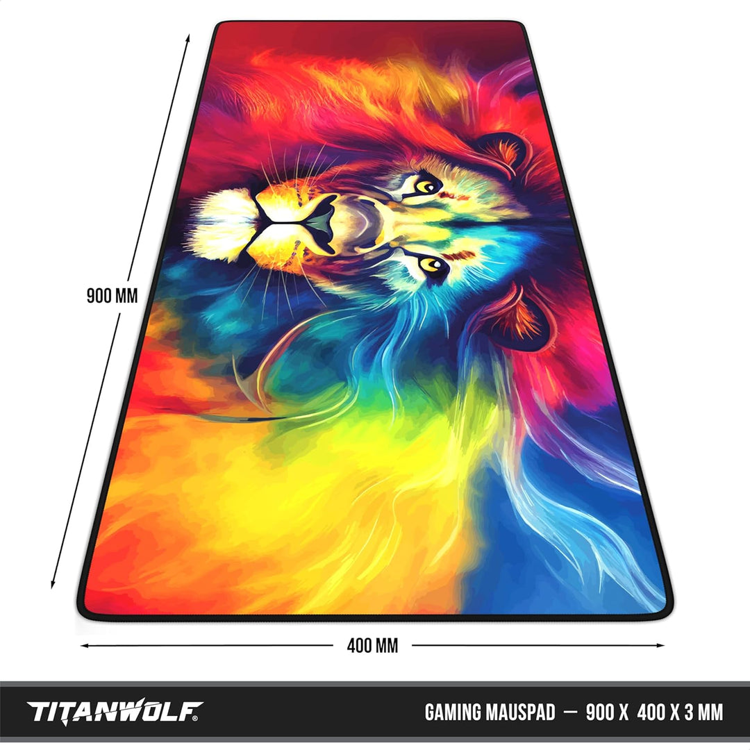 TITANWOLF - XXL Speed Gaming Mauspad 900 x 400mm - XXL Mousepad - Tischunterlage Large Size - verbes