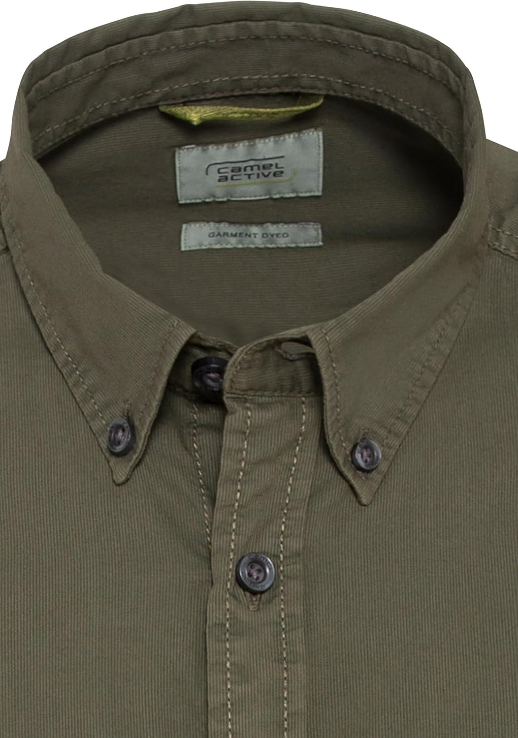 camel active Herren Langarmhemd aus Baumwolle XL Dunkelgrün, XL Dunkelgrün