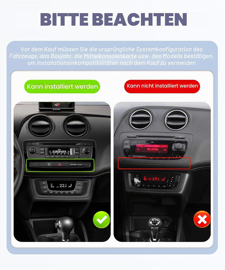 Rimoody 8 Core 6G+128G Autoradio Android für Seat Ibiza 2012-2015 Carplay Wireless 9" Radio mit Andr