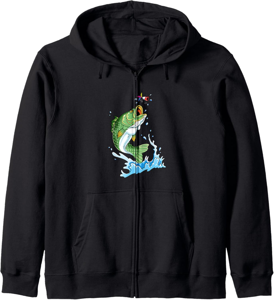 Grosser Mund Bass Angeln Köder Geschenk Kapuzenjacke