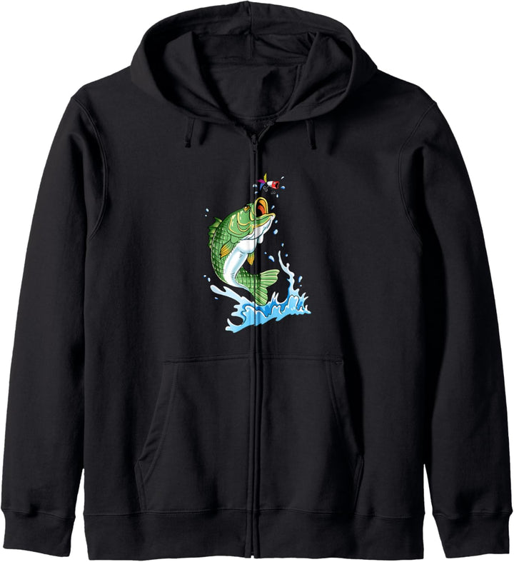 Grosser Mund Bass Angeln Köder Geschenk Kapuzenjacke