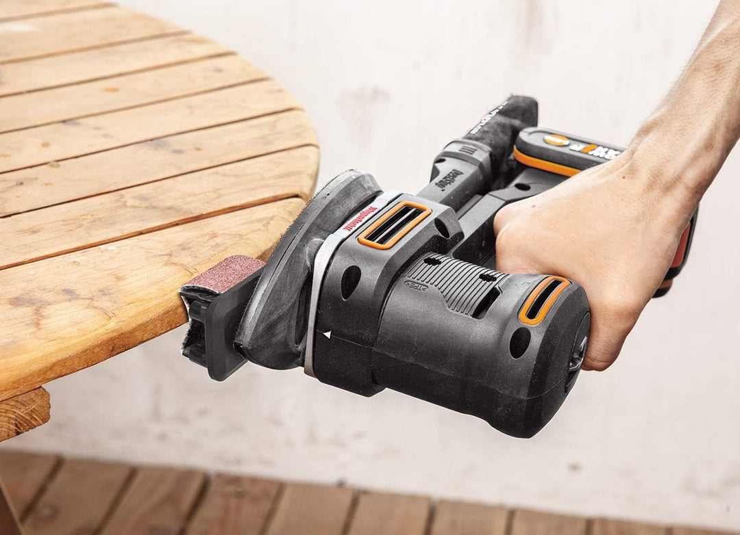 WORX 18V(20V MAX) Akku Multischleifer 5-in-1 Schleifmaschine Schlichtschleifer Schwingschleifer Deta
