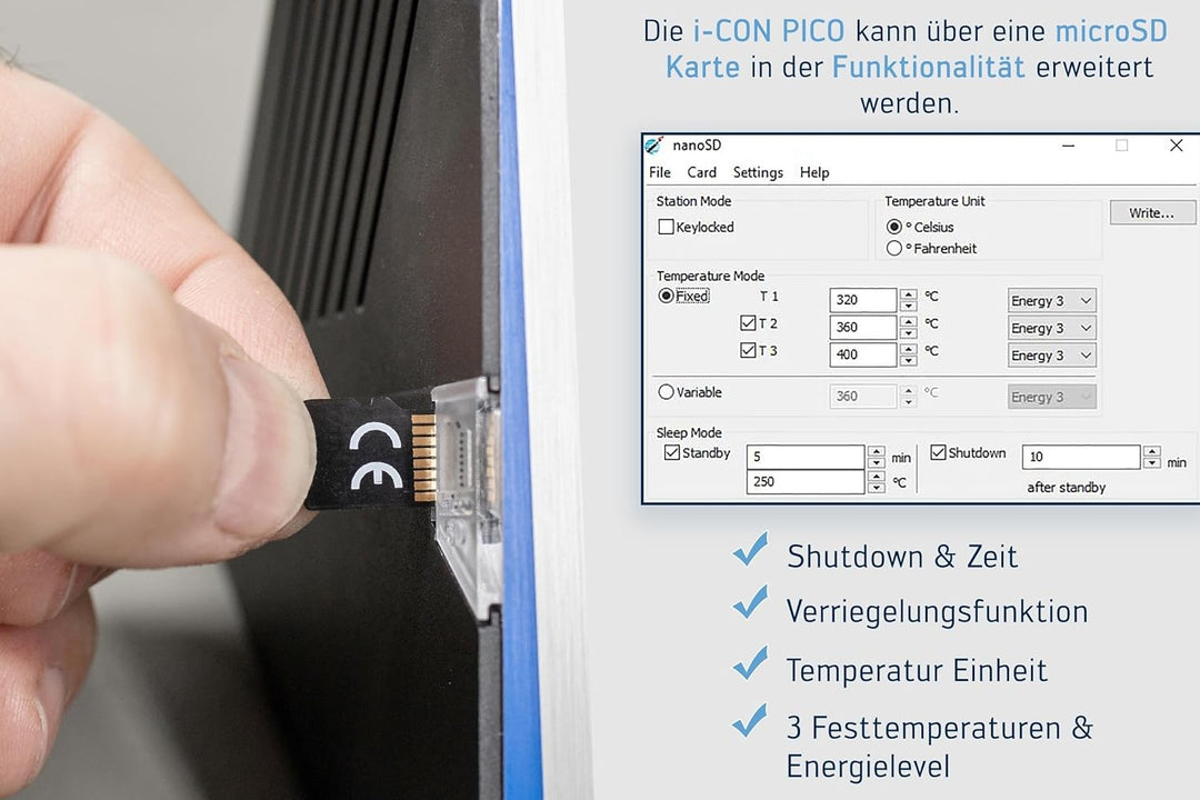 ERSA i-CON PICO Lötstation 80 Watt 150-450°C Digitale Lötstation mit ultraleichtem und ergonomischem