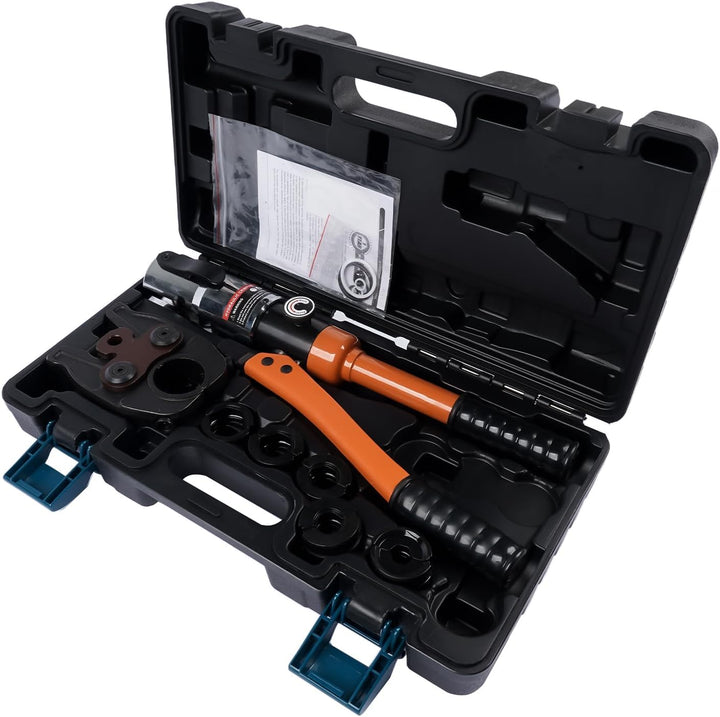 Presswerkzeug V-Kontur Profi Presszange (hydraulisch) 12-15-18-22-28 Set Presswerkzeug mit 360° dreh