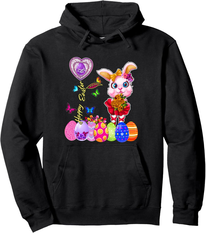 Happy Easter Egg Hunt Cute Bunny Toddler Girl Kid Womens Pullover Hoodie
