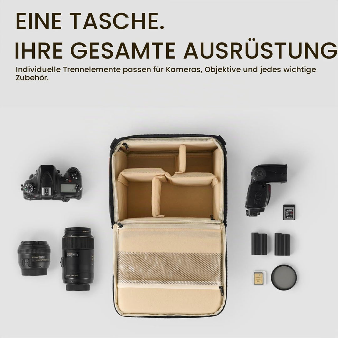 C Coiro Kameratasche Spiegelreflex Wasserdicht, Kamera Tasche Klein, Kamera Umhängetasche für Kompak