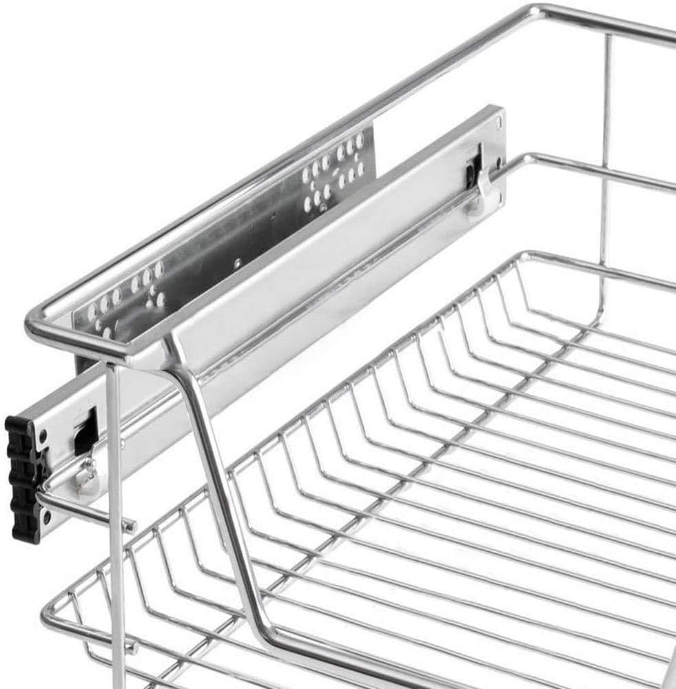 Vigevee 2x 30cm Teleskopschublade Küchenschublade, Teleskop Küchen Regal Schublade Hohe Qualität, Au