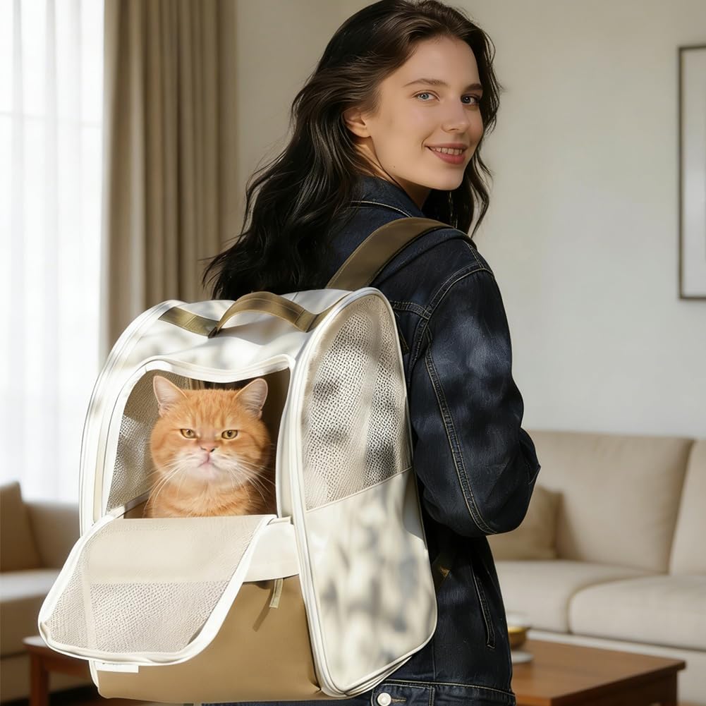 HundeRucksack & KatzenRucksack bis 10kg, Katzentransporttasche & Hundetragetasche, 600D Oxford, Stah