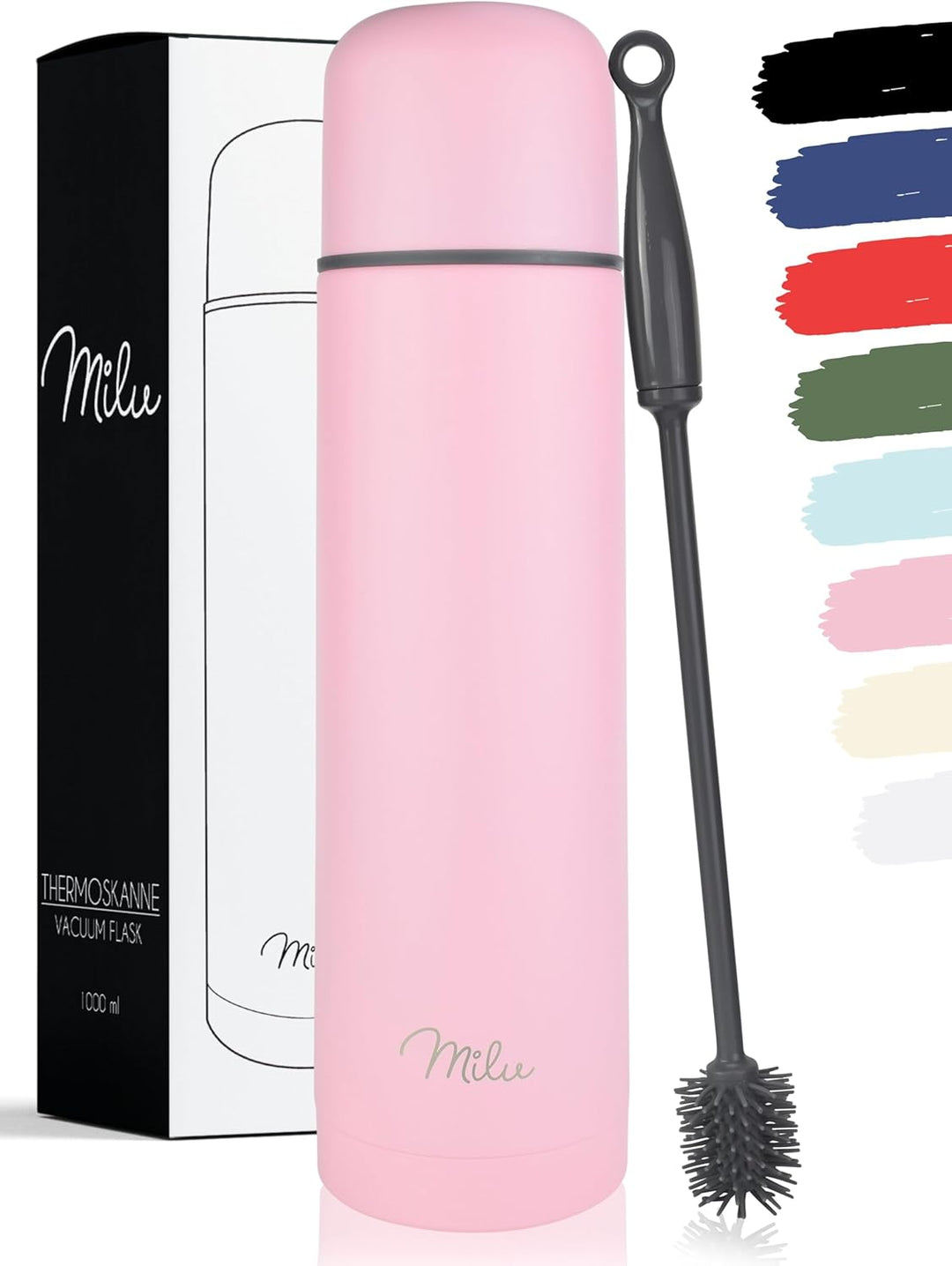 Milu Thermosflasche Thermoskanne Isolierflasche 1L, 750ml, 500ml - Isolierte Edelstahl Trinkflasche,