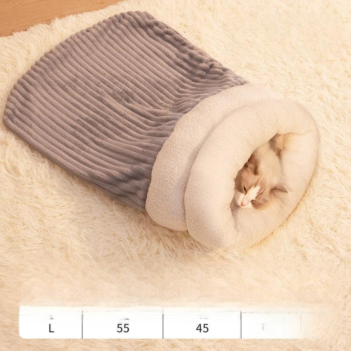 Selbstwärmender Grosser Katzenschlafsack und Winterschlafsack für Hunde, 360° winddicht, Haustiernes
