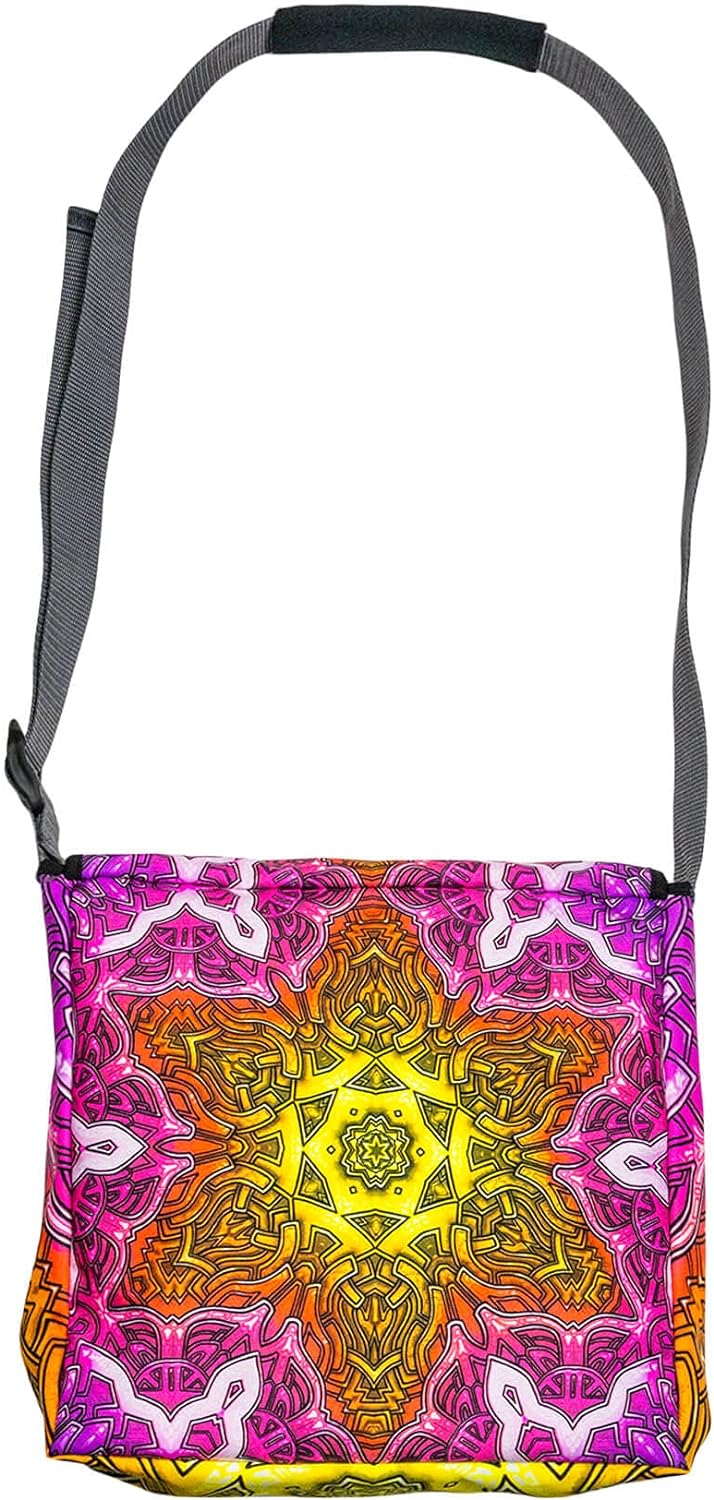 PSYWORK Schwarzlicht Umhänge Tragetasche Neon Shining Star Neon UV-aktiv wasserabweisend