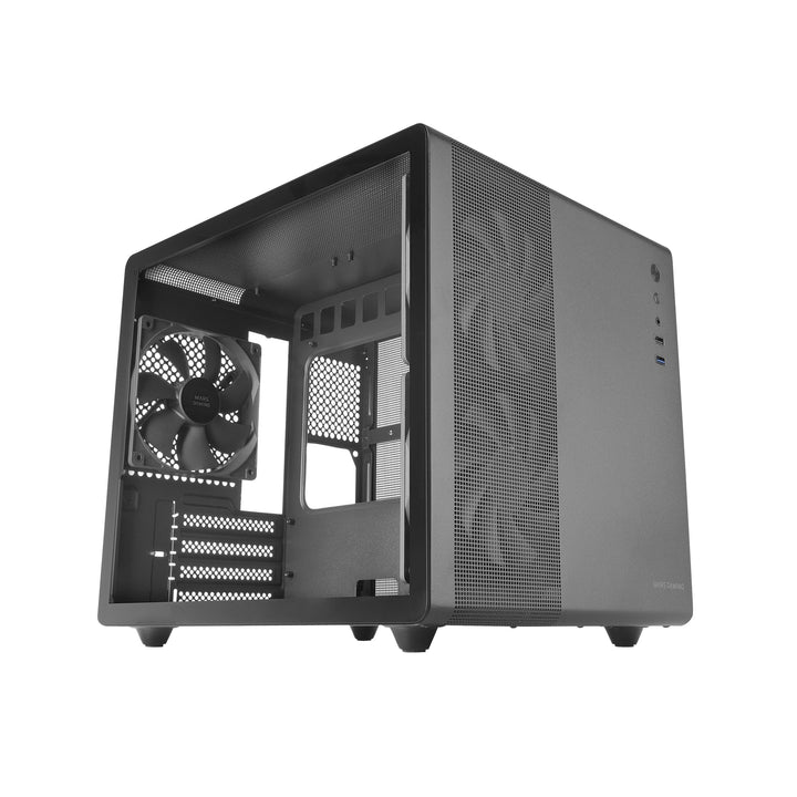 Mars Gaming MC-MPRO Schwarz, Professionelles Kompaktes Micro-ATX-Gehäuse, Volles Seitenfenster Gehär