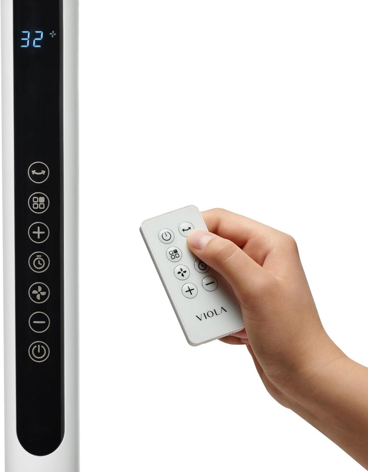 VIOLA Leiser und leistungsstarker Standventilator mit Fernbedienung, 32 Geschwindigkeiten, 9 Flügel,