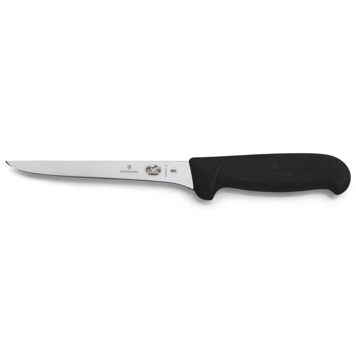 Victorinox Fibrox Ausbeinmesser, Scharfes Küchenmesser für Fleisch und Geflügel, 15 cm, Gerade Kling